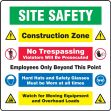 Site Safety - Construction Zone - No Trespassing - Employees Only Beyond This Point