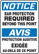NOTICE EAR PROTECTION REQUIRED BEYOND THIS POINT (BILINGUAL FRENCH - AVIS PROTECTION AUDITIVE EXIGÉE AU-DELÀ DE CE POINT)