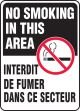 NO SMOKING IN THIS AREA (BILINGUAL FRENCH)