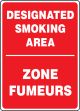 DESIGNATED SMOKING AREA (BILINGUAL FRENCH)
