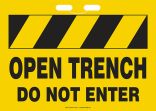 Rope Sign: Open Trench - Do Not Enter