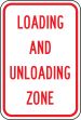 LOADING AND UNLOADING ZONE (RED/WHITE)