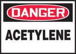 Safety Label, Header: DANGER, Legend: ACETYLENE