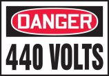 Safety Label, Header: DANGER, Legend: 440 VOLTS