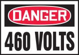 Safety Label, Header: DANGER, Legend: 460 VOLTS