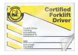 forklift certification wallet card