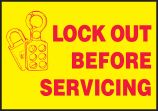 LOCKOUT BEFORE SERVICING (W/GRAPHIC)