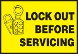 LOCKOUT BEFORE SERVICING (W/GRAPHIC)