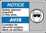 NOTICE SAFETY GLASSES REQUIRED IN THIS AREA (W/GRAPHIC)