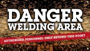 Welding Banners: Danger Welding Area - Authorized Personnel Only Beyond This Point