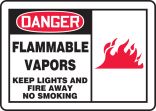 FLAMMABLE VAPORS KEEP LIGHTS AND FIRE AWAY NO SMOKING (W/GRAPHIC)