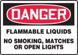 FLAMMABLE LIQUIDS NO SMOKING, MATCHES OR OPEN LIGHTS