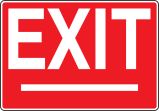 EXIT (WHITE ON RED)