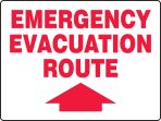 EMERGENCY EVACUATION ROUTE (ARROW UP)
