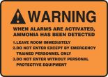 ANSI Warning Chemical Identification Sign: Ammonia Detection Warning