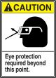 EYE PROTECTION REQUIRED BEYOND THIS POINT (W/GRAPHIC)