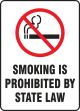 SMOKING IS PROHIBITED BY STATE LAW W/GRAPHIC 