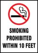 SMOKING PROHIBITED WITHIN 10 FEET W/GRAPHIC (KENTUCKY)