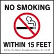 NO SMOKING WITHIN 15 FEET BY ORDER OF THE ALLEGHENY COUNTY COUNCIL ...