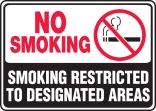 NO SMOKING SMOKING RESTRICTED TO DESIGNATED AREA (W/GRAPHIC)