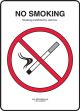 Safety Sign, Legend: NO SMOKING PROHIBITED BY STATE LAW W/GRAPHIC