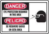 EYE PROTECTION REQUIRED IN THIS AREA (W/GRAPHIC) (BILINGUAL)