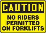 NO RIDERS PERMITTED ON FORKLIFTS