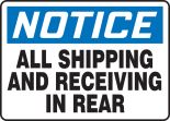 ALL SHIPPING AND RECEIVING IN REAR