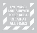 EYE WASH AND SHOWER KEEP AREA CLEAR AT ALL TIMES
