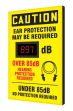 OSHA Caution Industrial Decibel Safety Signs: Ear Protection Required Under 85db - No Protection Required - Over 85db - Hearing Protection Required