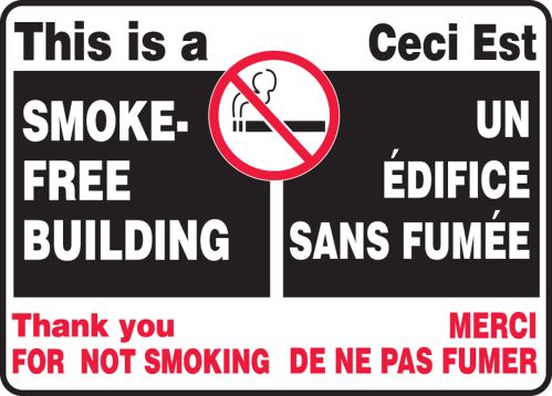 THIS IS A SMOKE-FREE BUILDING (BILINGUAL FRENCH)
