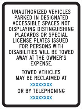 Traffic, Legend: (CALIFORNIA) UNAUTHORIZED VEHICLES PARKED IN DESIGNATED ACCESSIBLE SPACES NOT DISPLAYING DISTINGUISHING PLACARDS OR LICENSE PLAT...