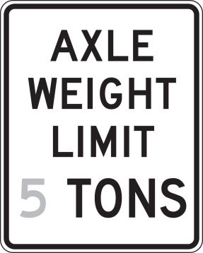 AXLE WEIGHT LIMIT __ TONS