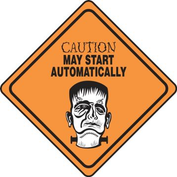 CAUTION MAY START AUTOMATICALLY (W/GRAPHIC)
