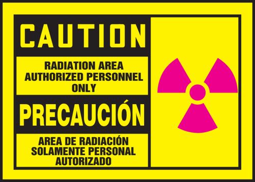 RADIATION AREA AUTHORIZED PERSONNEL ONLY (W/GRAPHIC) (BILINGUAL)