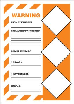 GHS Secondary Container Labels - WARNING