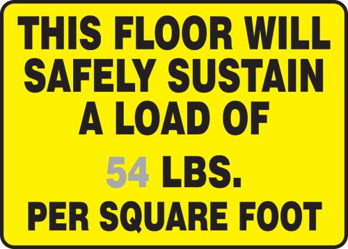THIS FLOOR WILL SAFELY SUSTAIN A LOAD OF ___ LBS. PER SQUARE FOOT