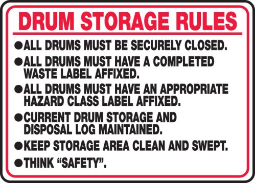DRUM STORAGE RULES ...
