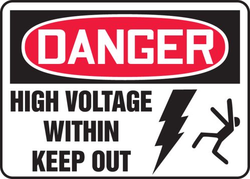 HIGH VOLTAGE WITHIN KEEP OUT (W/GRAPHIC)