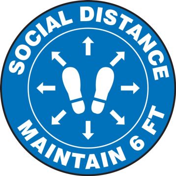 Social Distance Maintain 6 FT (Footprints)