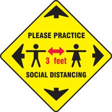 Please Practice Social Distancing 3FT