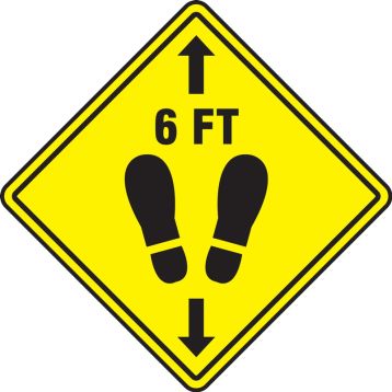 Slip-Gard™ Floor Sign: 6 FT with Footprint Image