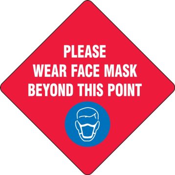 Slip-Gard™ Floor Sign: Please Wear Face Mask Beyond This Point