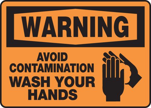 AVOID CONTAMINATION WASH YOUR HANDS (W/GRAPHIC)