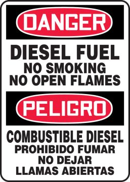 DIESEL FUEL NO SMOKING NO OPEN FLAMES (BILINGUAL)
