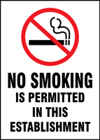 NO SMOKING IS PERMITTED IN THIS ESTABLISHMENT W/GRAPHIC (UTAH)