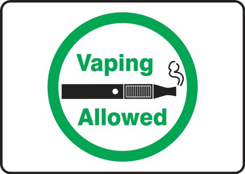Designated Smoking Area Sign: Vaping Allowed