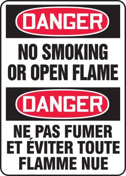 DANGER NO SMOKING OR OPEN FLAME
