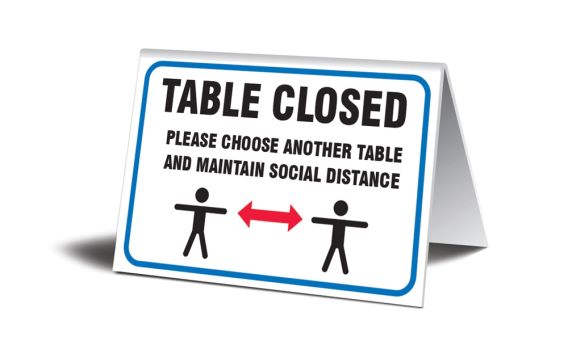 Table Closed Please Choose Another Table And Maintain Social Distance