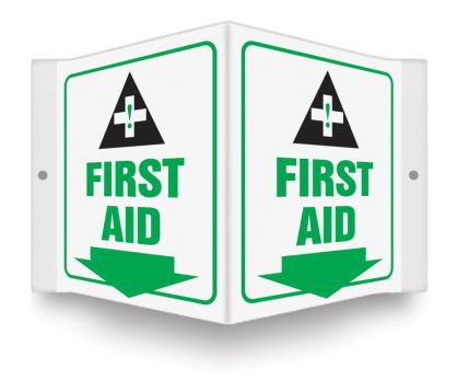 Safety Sign, Legend: FIRST AID (W/GRAPHIC) (ARROW)